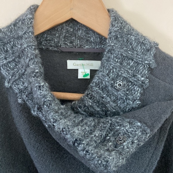 Garnet Hill- Wool Asymmetrical Button Draped Detail Jacket - Picture 11 of 14